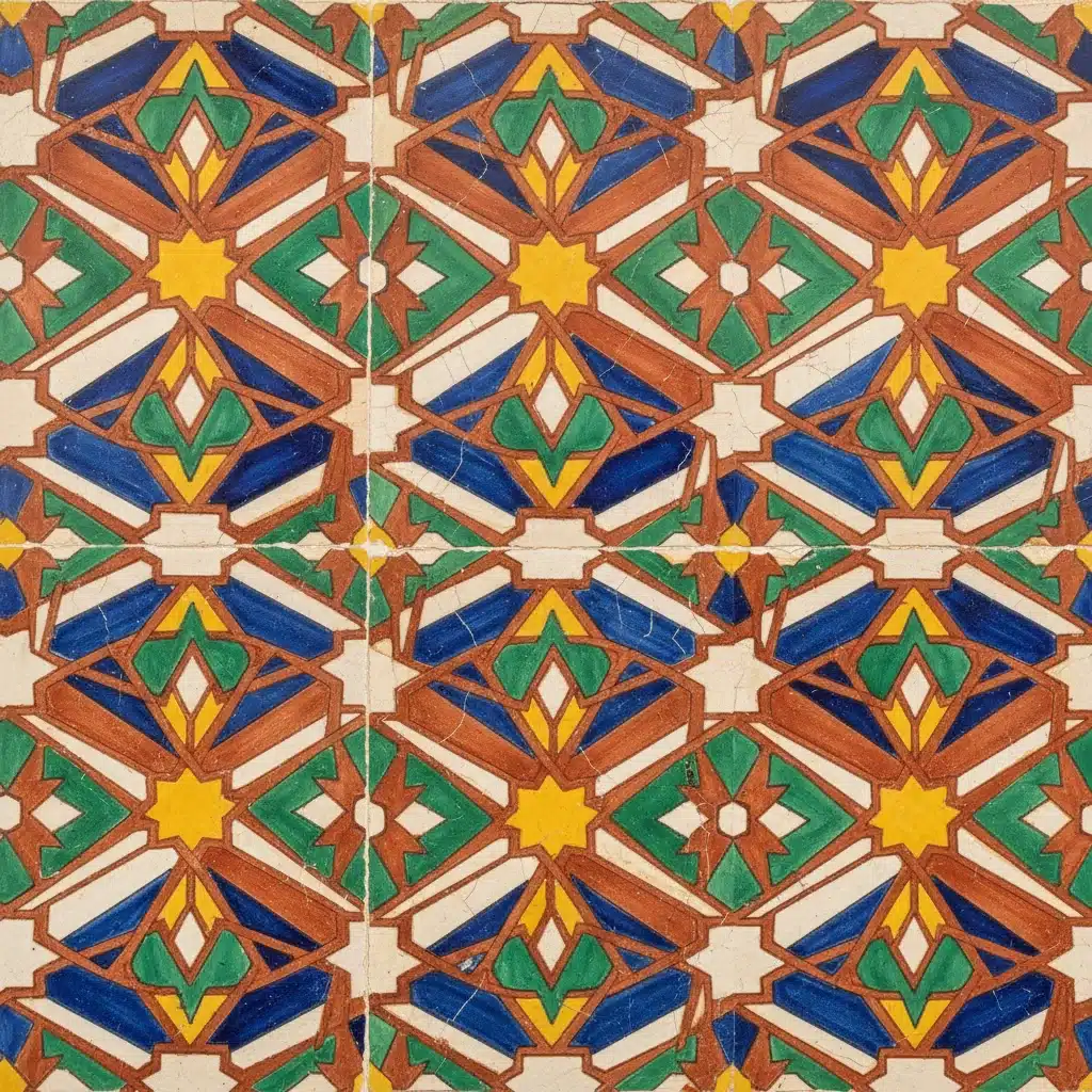 Detalle de azulejos mudéjares, reflejo de la artesanía árabe en España.