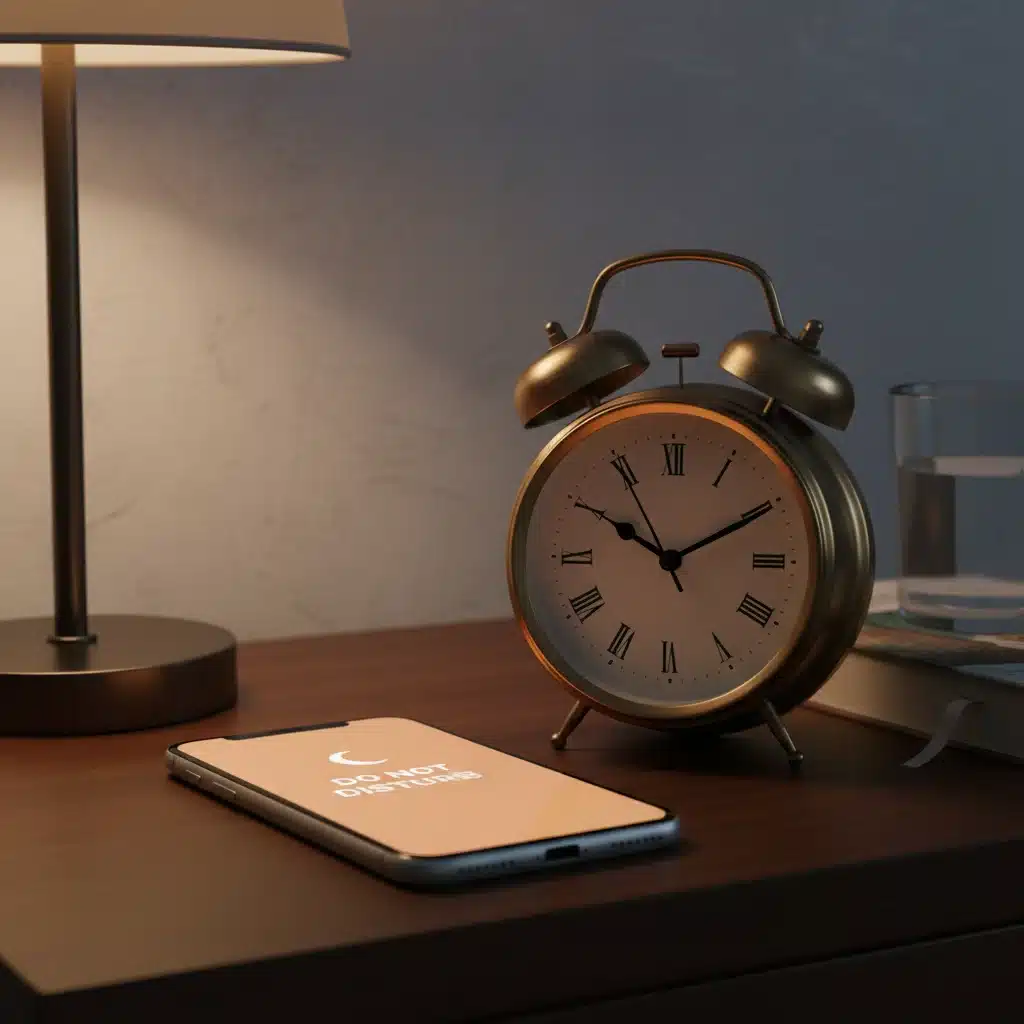 Teléfono con filtro de luz azul y reloj despertador tradicional para un sueño mejor