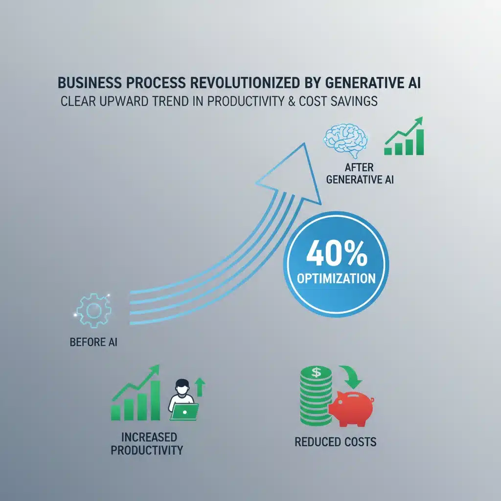 Gráfico de optimización del 40% en procesos creativos con IA
