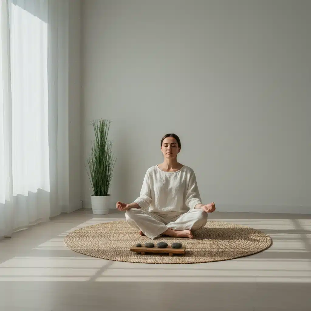 Persona meditando en un ambiente tranquilo, simbolizando la atención plena para reducir el estrés.