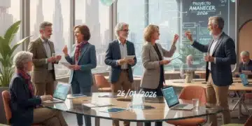 Profesionales españoles mayores de 50 reinventando sus carreras en un entorno moderno y colaborativo en 2026.