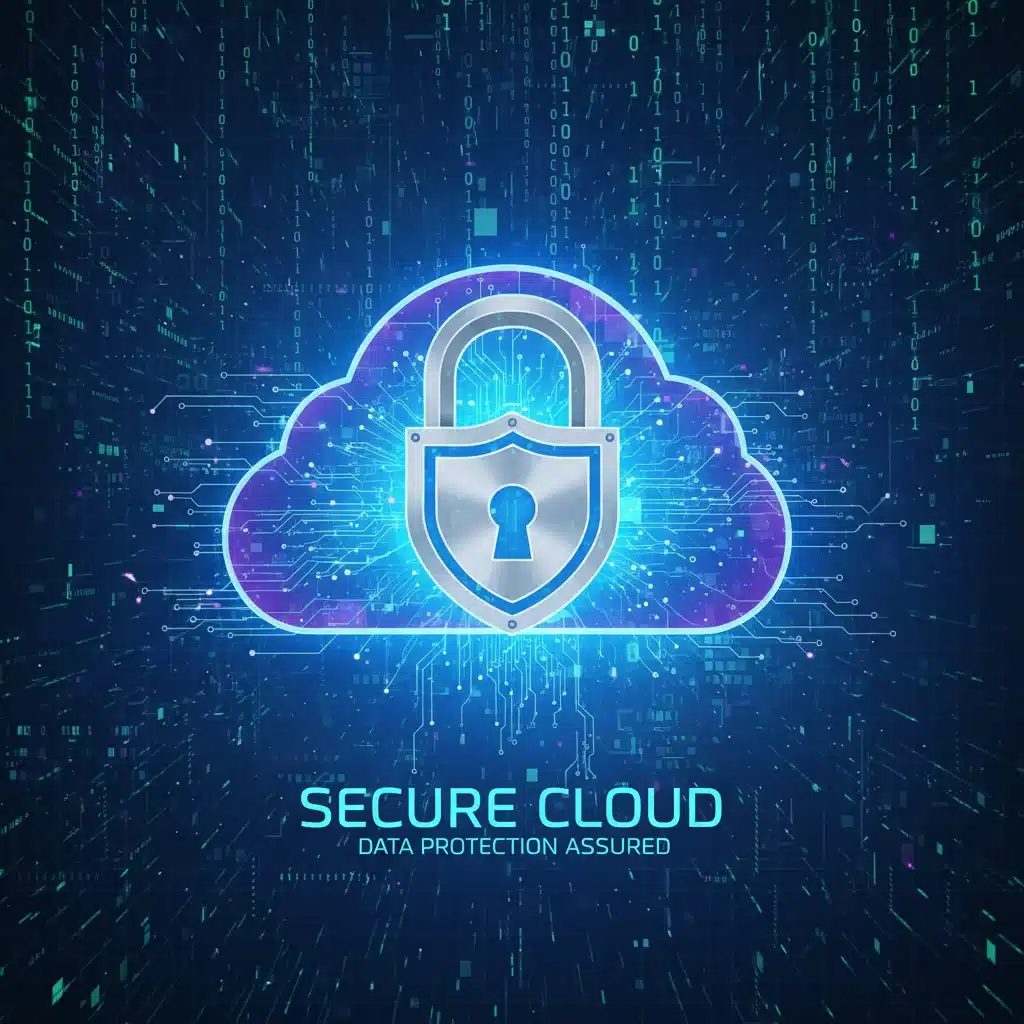 Icono de seguridad y protección de datos en la nube para empresas